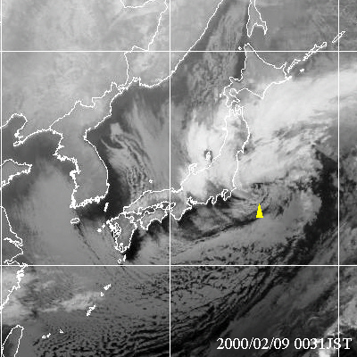 2000年2月9日01時の気象衛星赤外画像