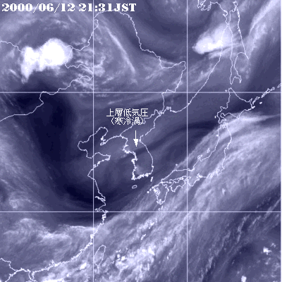 2000年06月12日22時の気象衛星水蒸気画像