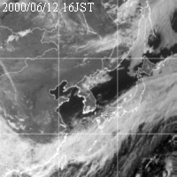 2000年06月12日16時の気象衛星可視画像