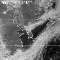 2000年06月13日16時の気象衛星可視画像