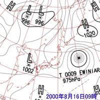 2000年8月16日09時の地上天気図