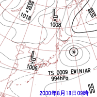 2000年8月18日09時の地上天気図