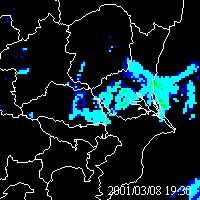 2001年3月8日19時30分の降水レーダー図