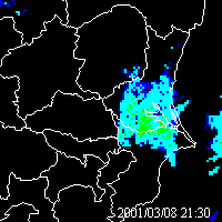 2001年3月8日21時30分の降水レーダー図