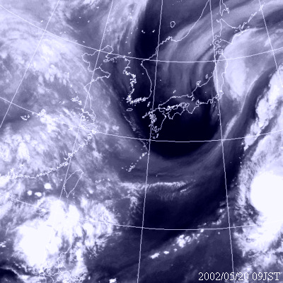 2002年5月20日09時の気象衛星水蒸気画像