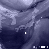 2002年9月12日10時の気象衛星水蒸気画像