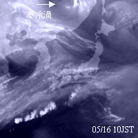 2002年5月15日10時の気象衛星ひまわり水蒸気画像