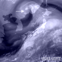 2002年5月18日10時の気象衛星ひまわり水蒸気画像