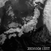 気象衛星赤外画像26日15時