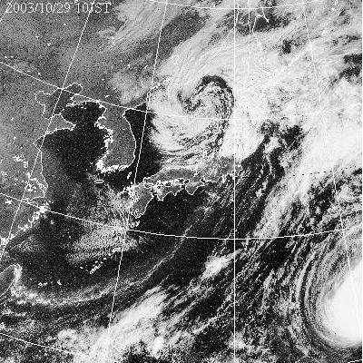 2003年10月29日10時の気象衛星可視画像