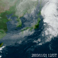 2003年11月21日12時の気象衛星赤外画像