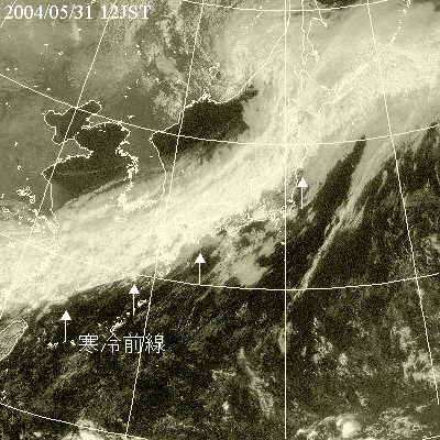 2004年05月31日12時の気象衛星可視画像