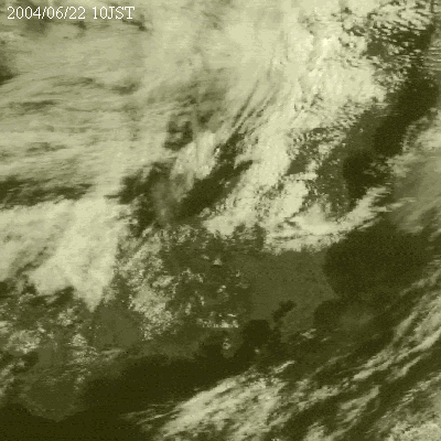 2004年06月22日10時の気象衛星可視画像
