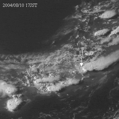 2004年08月10日17時の気象衛星可視画像