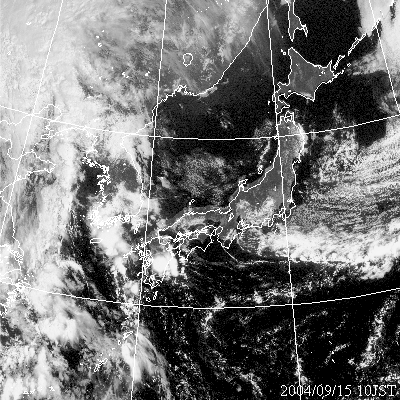 2004年09月15日10時の気象衛星可視画像