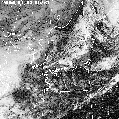 2004年11月13日10時の気象衛星可視画像