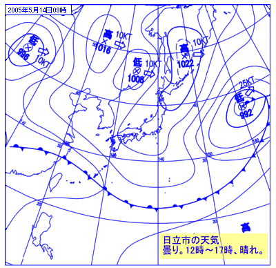 2005年05月14日09時の地上天気図
