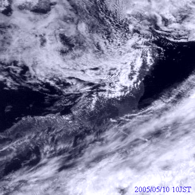 2005年5月10日10時の気象衛星可視画像