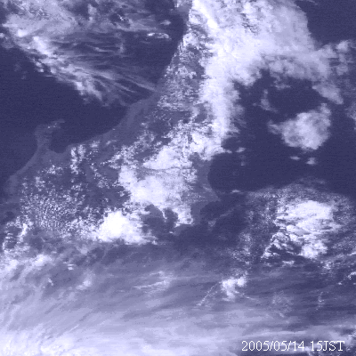 2005年5月14日15時の気象衛星可視画像