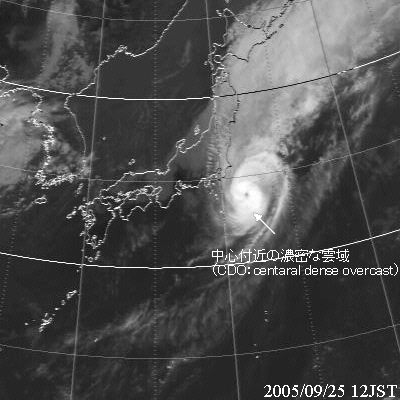 2005年09月25日12時の気象衛星赤外画像