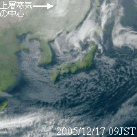 気象衛星赤外画像：2005年12月17日09時