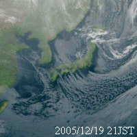 気象衛星赤外画像：2005年12月19日21時