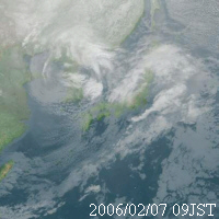 気象衛星赤外画像：2006年2月7日09時