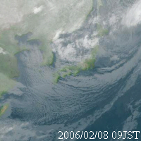気象衛星赤外画像：2006年2月8日09時