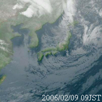 気象衛星赤外画像：2006年2月9日09時