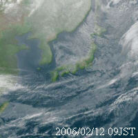 気象衛星赤外画像：2006年2月12日09時