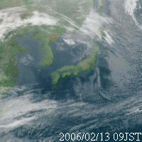 気象衛星赤外画像：2006年2月13日09時