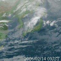 気象衛星赤外画像：2006年2月14日09時