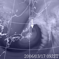 2006年3月17日09時の気象衛星水蒸気画像