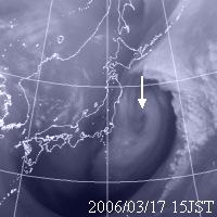 2006年3月17日15時の気象衛星水蒸気画像