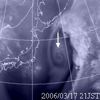 2006年3月17日21時の気象衛星水蒸気画像
