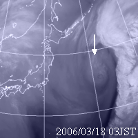 2006年3月18日03時の気象衛星水蒸気画像