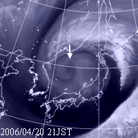 2006年4月20日21時の気象衛星水蒸気画像