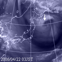2006年4月22日03時の気象衛星水蒸気画像