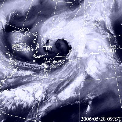 2006年5月28日09時の気象衛星水蒸気画像
