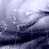 2006年12月28日21時の気象衛星水蒸気画像