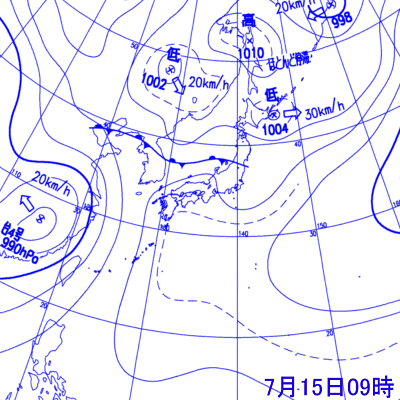 2006年7月15日09時の地上天気図