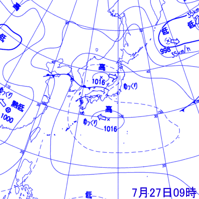 2006年7月27日09時の地上天気図