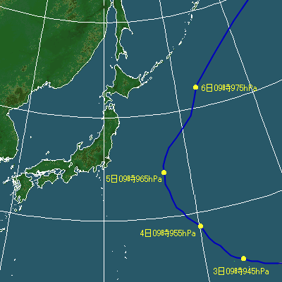 台風第12号の経路図