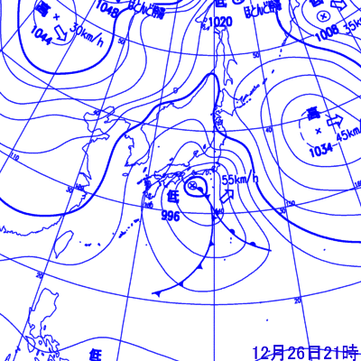 2006年12月26日21時の地上天気図