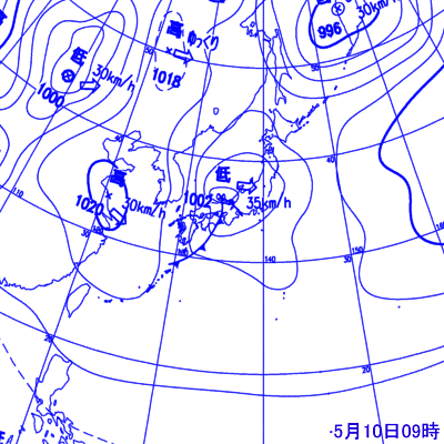 2007年5月10日09時の地上天気図