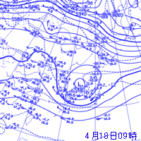 4月18日09時の高層（500hPa）天気図