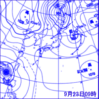 9月23日09時の地上天気図