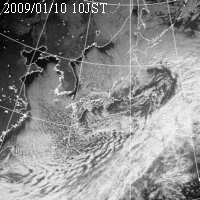 気象衛星可視画像：1月10日10時