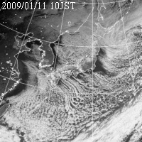 気象衛星可視画像：1月11日10時