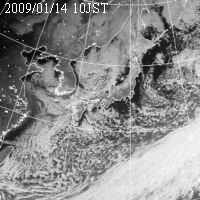 気象衛星可視画像：1月14日10時